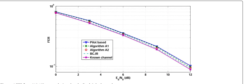 Figure 4 FER for a (15,17)8 convolutional code: Rayleigh channel.