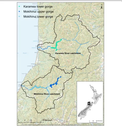 Fig. 1 Locations of the three study gorges