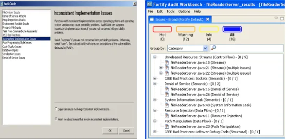 Figure 4: Audit Workbench: Issues Panel and Code Editor displaying Details of a Specific  Security Issue 