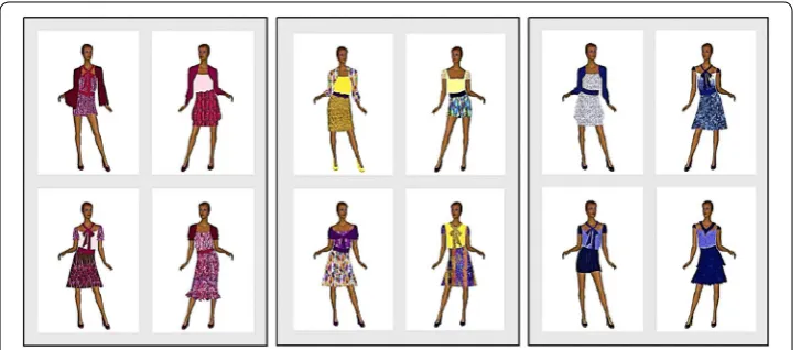 Fig. 6 Examples of clothes designs produced by the system