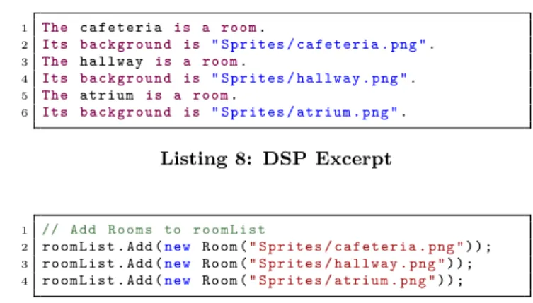 Figure 3: Example Written in Adventure DSL