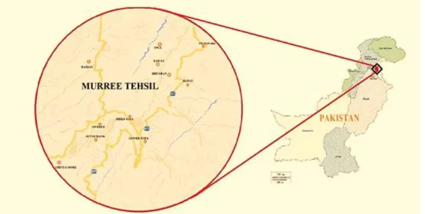 Fig. 1 Map showing the location of Tehsil Murree 