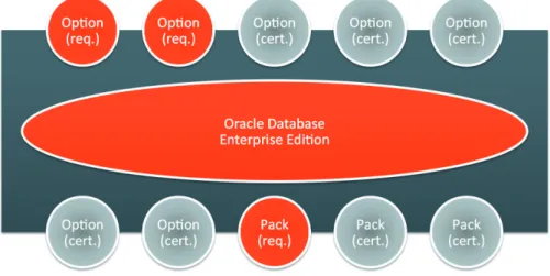 Figure 1: Oracle Database Enterprise Edition, Database Options (certified and required, or certified and optional)                and Enterprise Manager Packs (certified and required, or certified and optional).