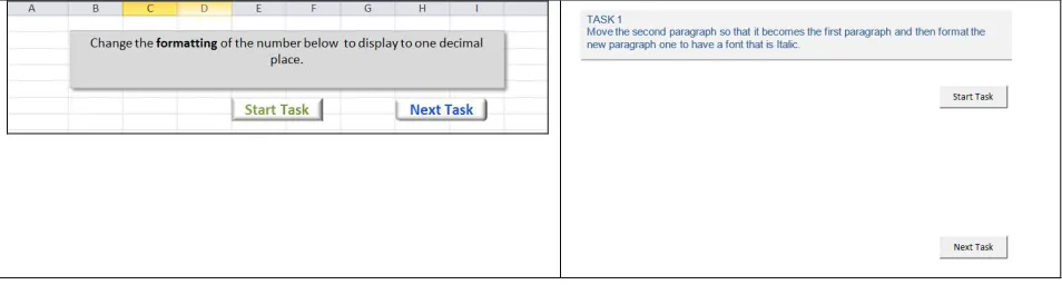 Figure 1 - Examples of a spreadsheet task and a word-processing task 