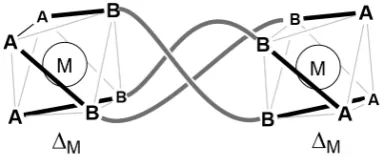 Figure 1.6 | Schematic diagram of a bimetallic triple helicate ΔM-[M2(AB-BA)3]n+ 