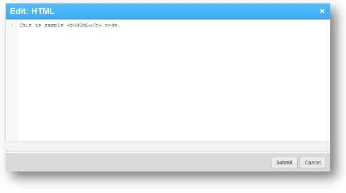 Figure 20 - HTML Widget Editor 