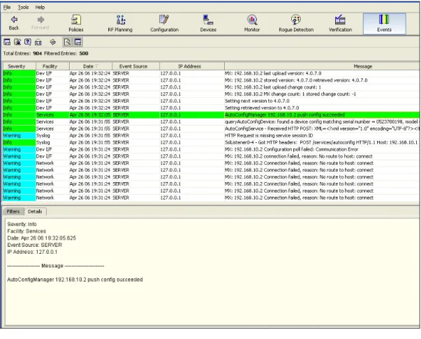 Figure 5 –Drop-ship Deployment Log 