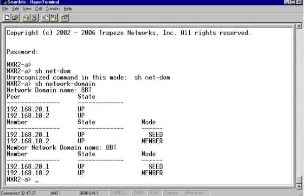 Figure 7 –Confirming Network Domain Availability At The CLI 
