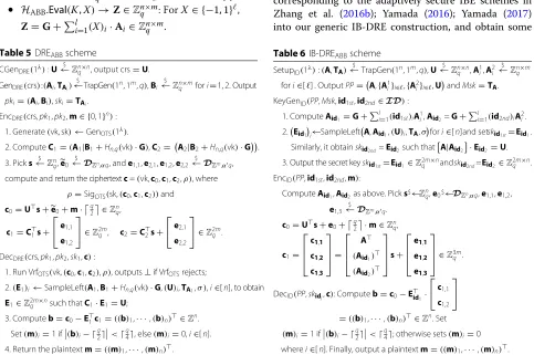 Table 6 IB-DREABB scheme