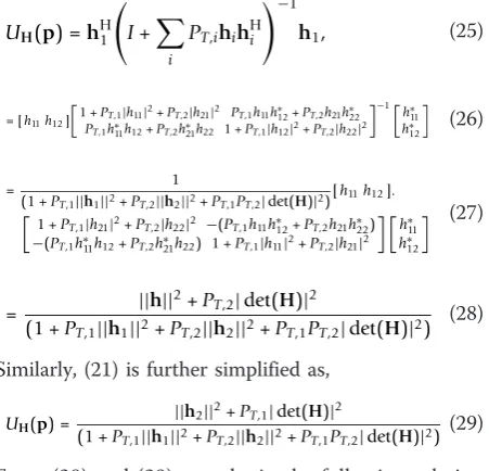 Figure 4 shows the optimal energy efficiency U*different values of the circuit powersingle-user ( over PC evaluated forK = 1) and multi-user (K = 2) uplink
