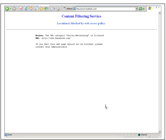 Figure 2: Content Filter URL blocking by category 