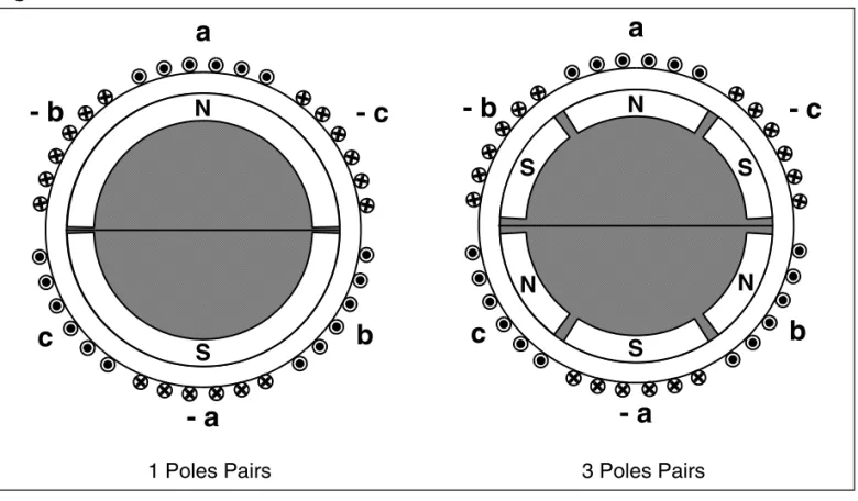 Figure 1 shows a cross section of a typical PM motor. The rotor has an iron core in the surface  of which is mounted a thin permanent magnet