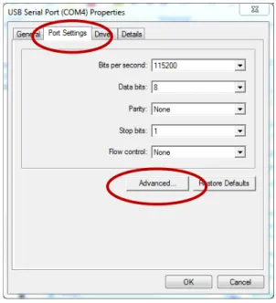 Figure 4 – USB Serial Port Properties Dialog Box 