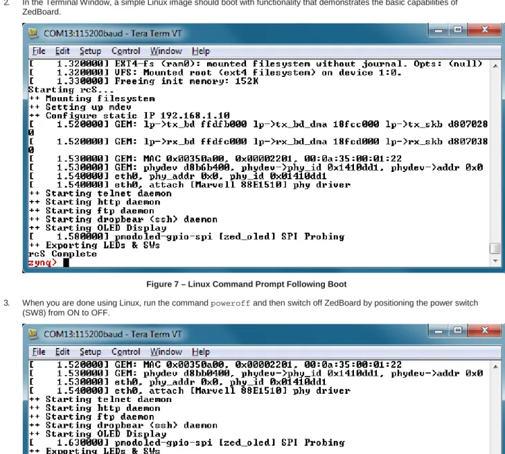 Figure 7 – Linux Command Prompt Following Boot 