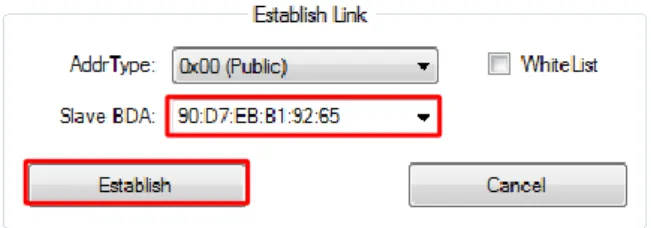 Figure 16 BTool, Establish Connection 