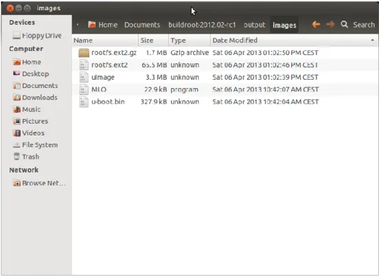 Fig. 10: images folder contains the binary files for our embedded system. 