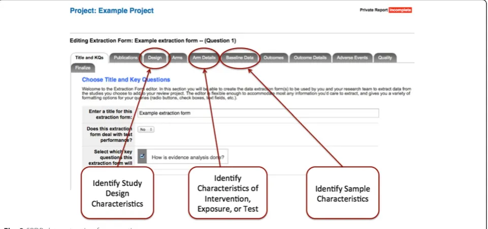 Fig. 2 SRDR data extraction form creation screen