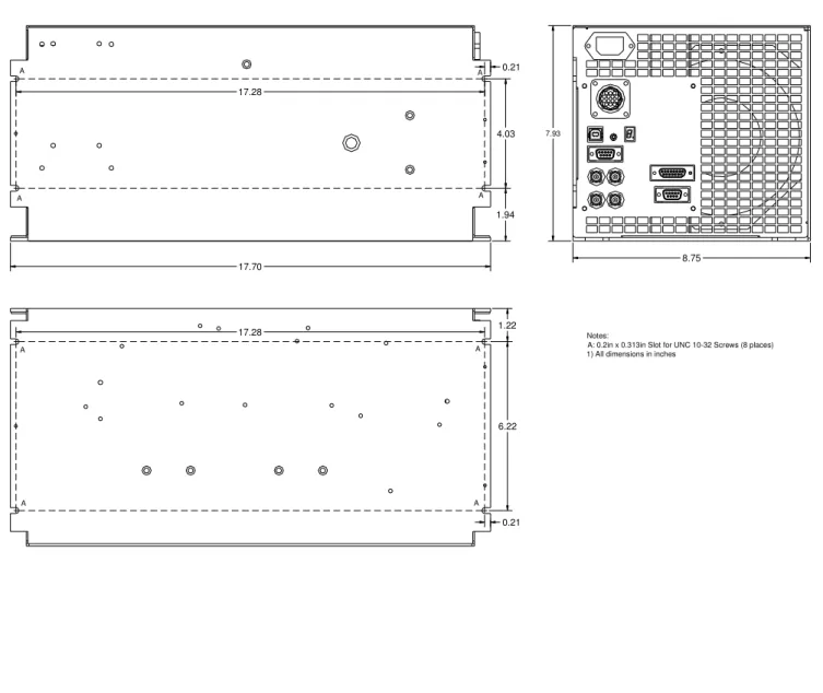 Figure 2: LA StandAlone Dimensions for 800W units 