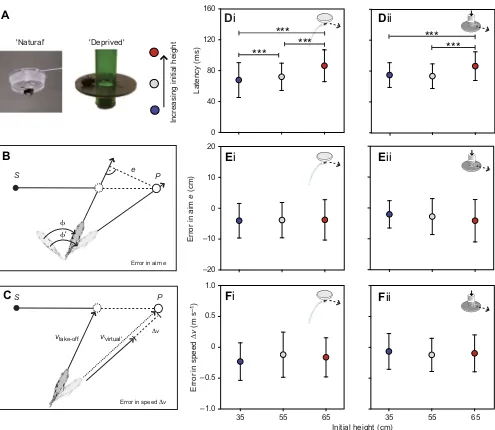 Fig. 2. Pretests to show equal errors and sufficiency of motion information in the full height range needed in the study