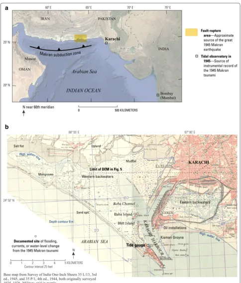 Fig. 1 Index maps. a Northwestern Indian Ocean. Approximate rupture area from Byrne et al
