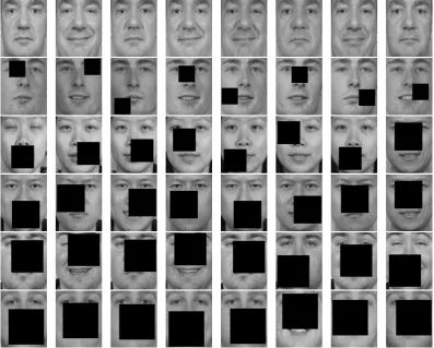 Figure 2.9: Sample images from the FRGC database with randomly located occlusions.