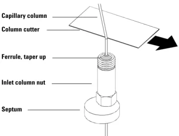 Figure 7 Preparing a capillary column for installationCapillary column