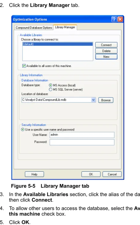 Figure 5-5 Library Manager tab