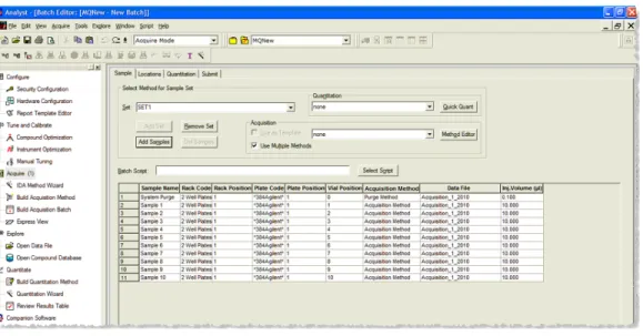 Figure 3-4 Example acquisition batch with a purge method before acquisition