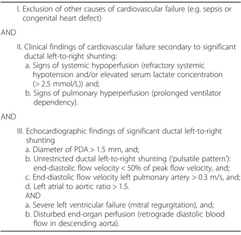 Table 4 Ligation criteria