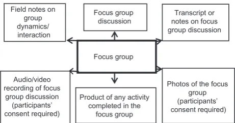 Figure 1. An indication of the types of data/output possible from afocus group (not exhaustive)