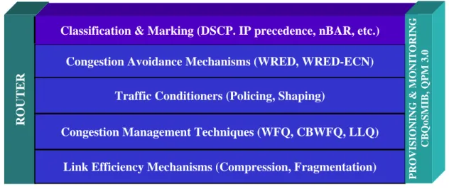 Figure 7 Various mechanisms embedded in Cisco IOS. 