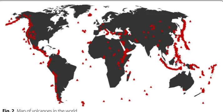 Fig. 2 Map of volcanoes in the world