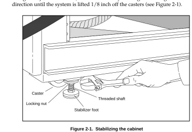 Figure 2-1.  Stabilizing the cabinet