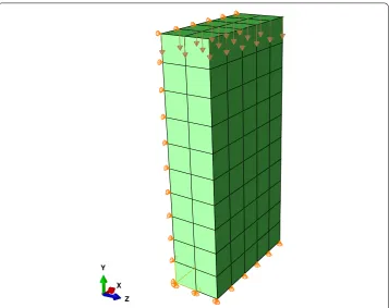 Fig. 9 Medium mesh and boundary conditions for a compression simulation