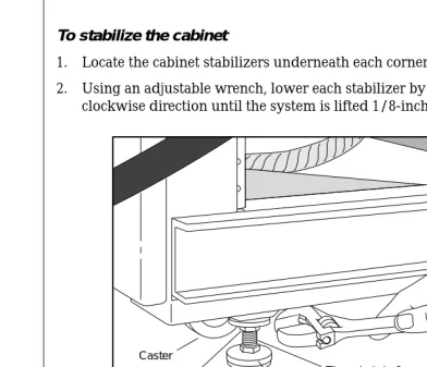 Figure 2-1.  Stabilizing the cabinet
