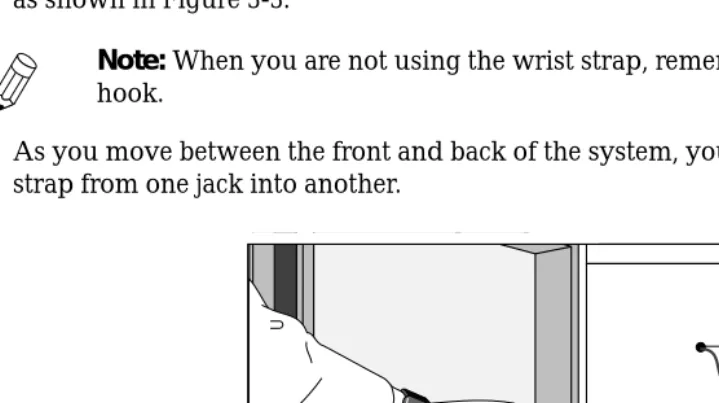 Figure 3-3.  Antistatic wrist strap (back view of base cabinet)