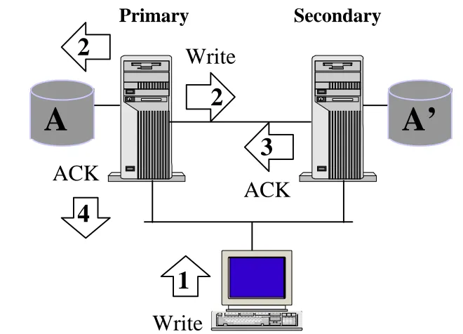 Figure 2: Shared Nothing Configuration—Server Initiated Copy to Secondary