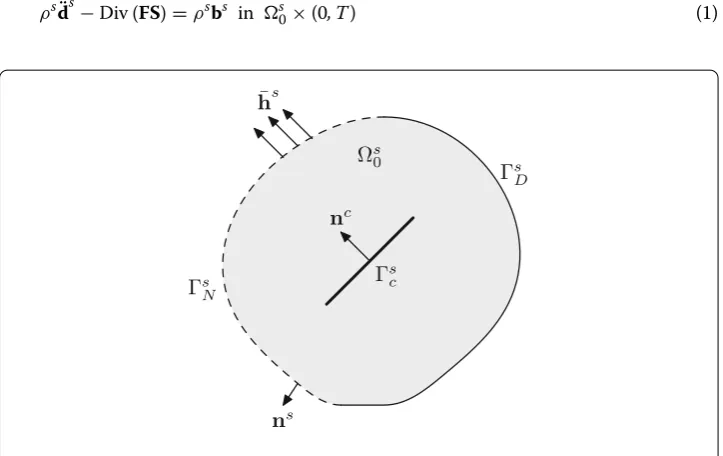 Fig. 1 A schematic representation of a structural domain containing a crack