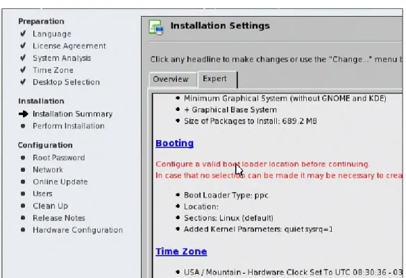 Figure 1 openSUSE Installation Settings 