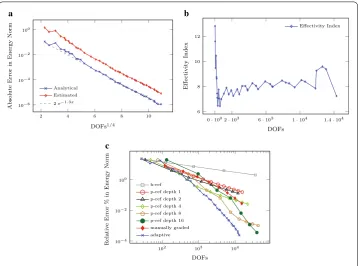 Fig. 9 Shock problem: solution and discretization. a Numerical solution. b Numerical gradient magnitude