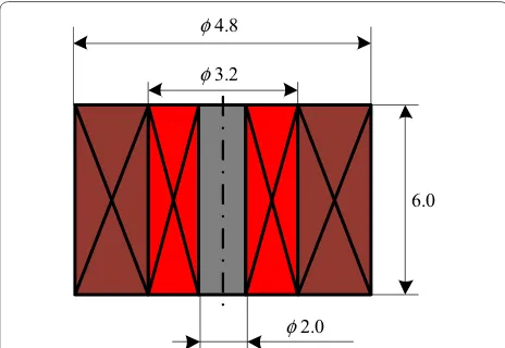 Figure 9 Geometrical model of mutual-induction probe (unit: mm)