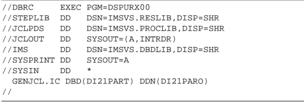 Figure 3 Sample DBRC Job Step