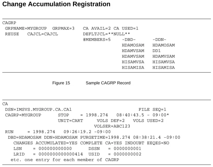 Figure 15 Sample CAGRP Record