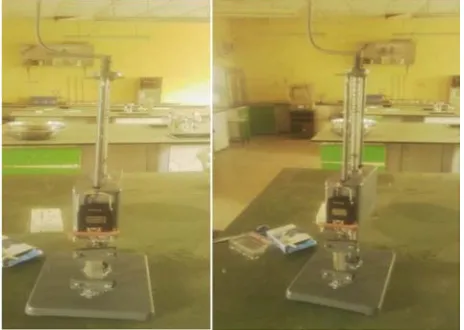 Figure 6. Manually operated mechanical testing machine for edible films. 