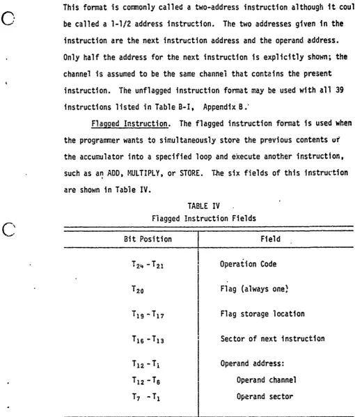 TABLE IVFlagged instruction -Fields