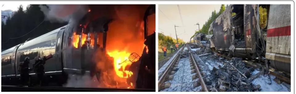 Figure 1 A high-speed ICE train catching fire in Germany on October 12, 2018
