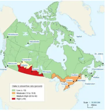 Figure 1: Water use and availability by drainage region (2009)