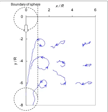 Figure 11 Representative path lines of water particles in tankxx.