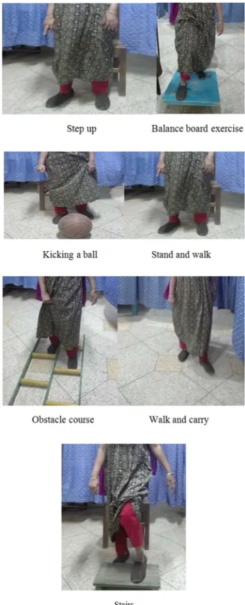Figure 1. Description of different task oriented physiotherapy. 
