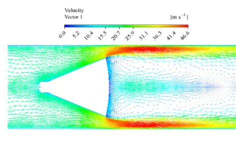 Figure 11. Contour plot of the pressure difference between theoriginal mesh and the reﬁned one, S-G V-Cone.